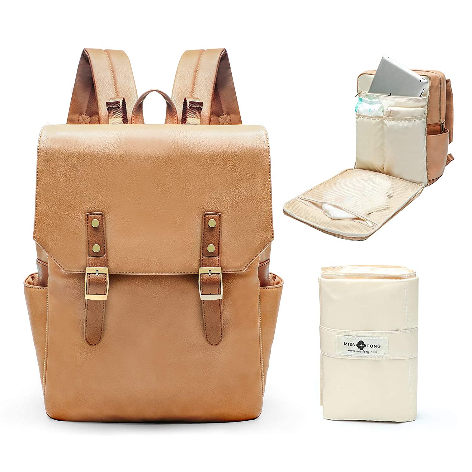 High Quality Mummy Large Capacity Maternity Nursing Leather Bag Travel Diaper Backpack