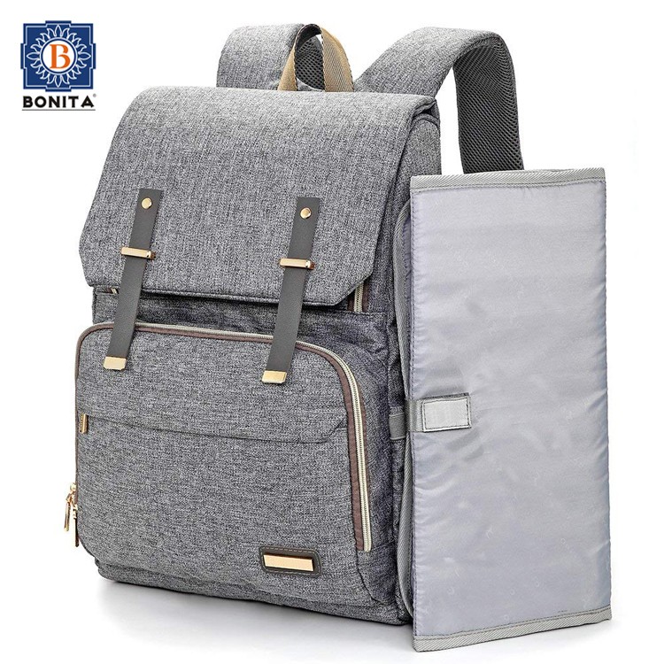 Multifunctional Fashion Baby Mom Backpack Bag Diaper Bag With Changing Pad