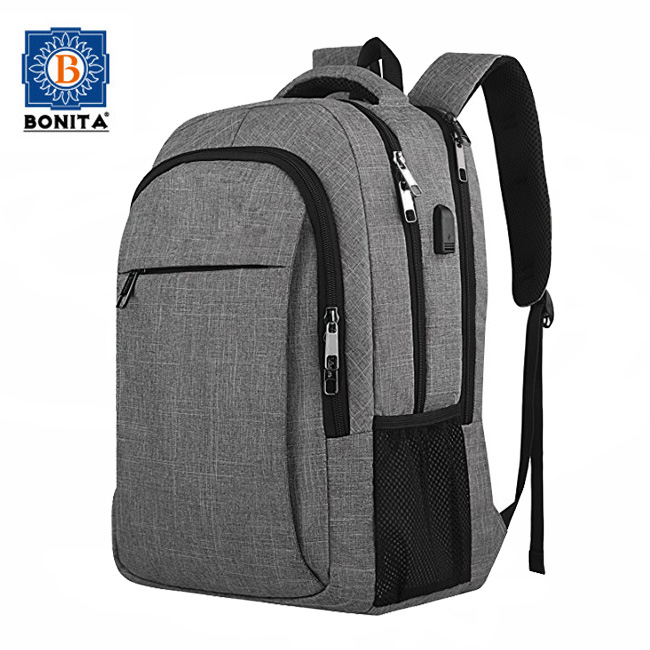 Canvas Backpack 15.6 inch Waterproof Laptop Backpack for Men Women External USB Charge Port Computer Bag