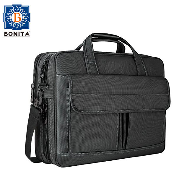 Classical Business Water Resistant Travel Briefcase Laptop Bag 15.6 Inch Expandable Messenger Shoulder Bag For Compute