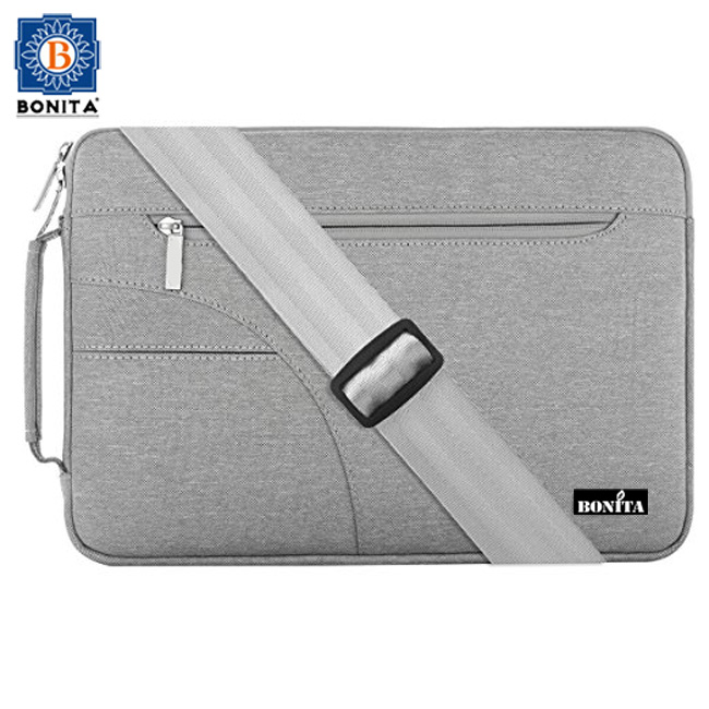 Wholesale Laptop Shoulder Bag Polyester Briefcase Carry Case Handbag for 13 13.3 Inch gray