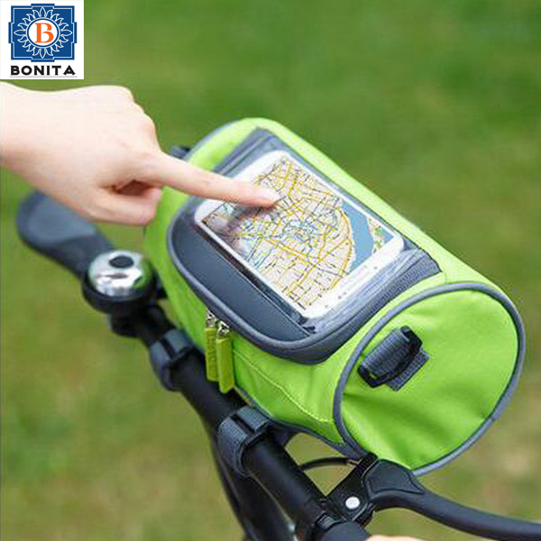 Travel Bicycle Handlebar Bag for Road Bikes, Mountain Bikes with Touchscreen Phone Holder