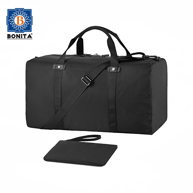 New Design Lightweight Nylon Black Portable Duffel Water Resistant Travelling Bags Foldable Duffle Travel Bag for Men