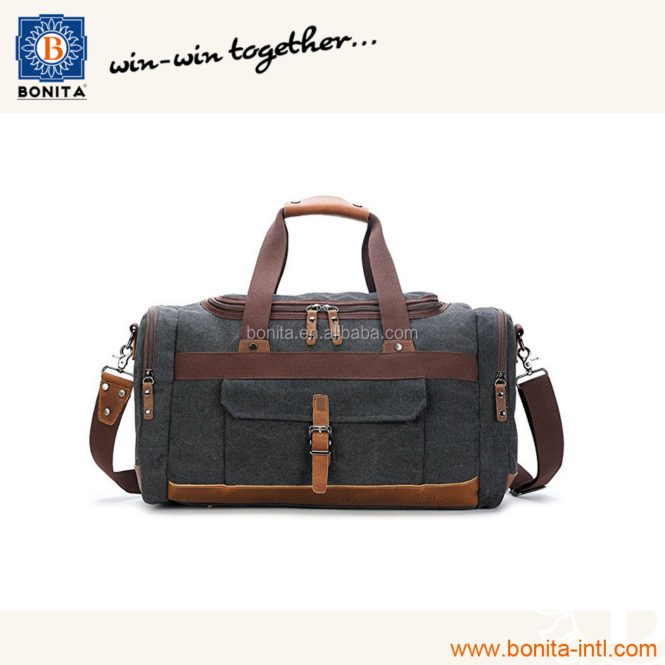 Canvas Leather Vintage Travel Duffel Bags