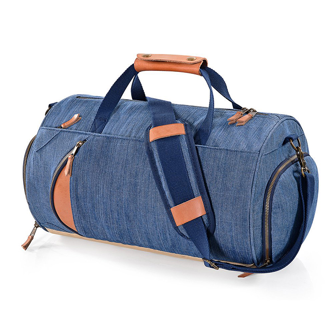 Custom Sport Jean Travel Bag Fashion Denim Travel Duffle Bag With Shoe Compartment