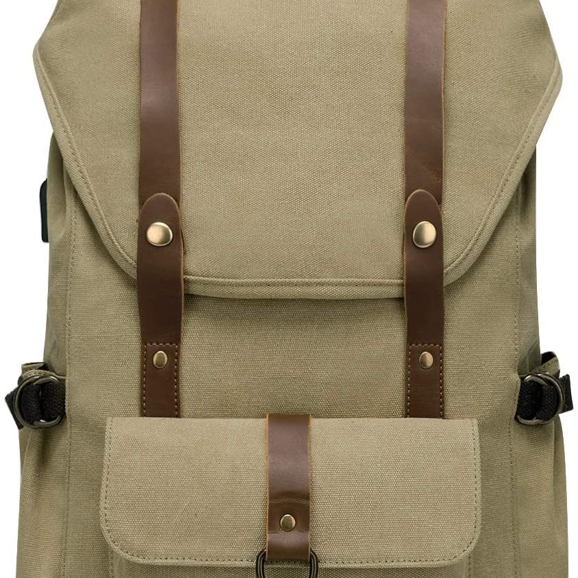 USB Connection Backpack Daypack Laptop Backpack Daypack Made of Canvas with Laptop Compartment