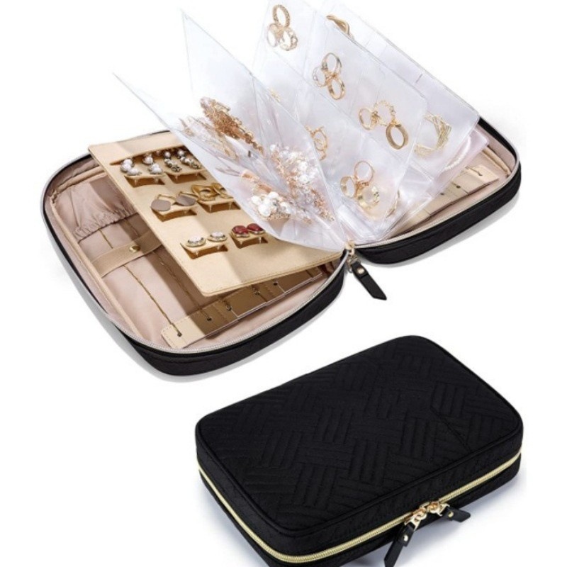 Jewelry Travel Case, Portable Jewelry Organizer Bag for Earrings, Necklace, Rings 