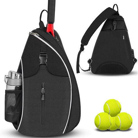 Tennis Bag, Tennis Sling Backpack Water Resistant for Men Women, Holds Tennis Badminton Pickleball Rackets