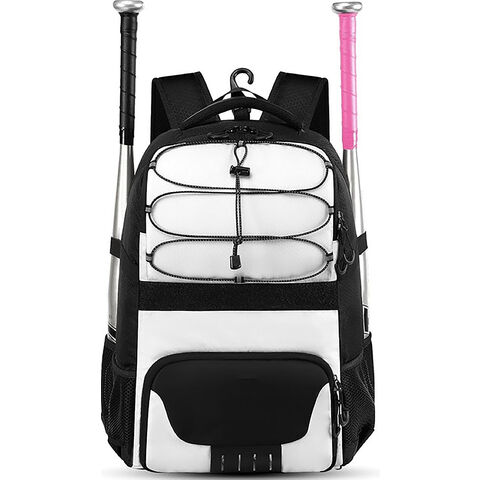 Lightweight Baseball Backpack with Shoes Compartment, Baseball Bat Bags with Fence Hook for TBall Bat and Equipment