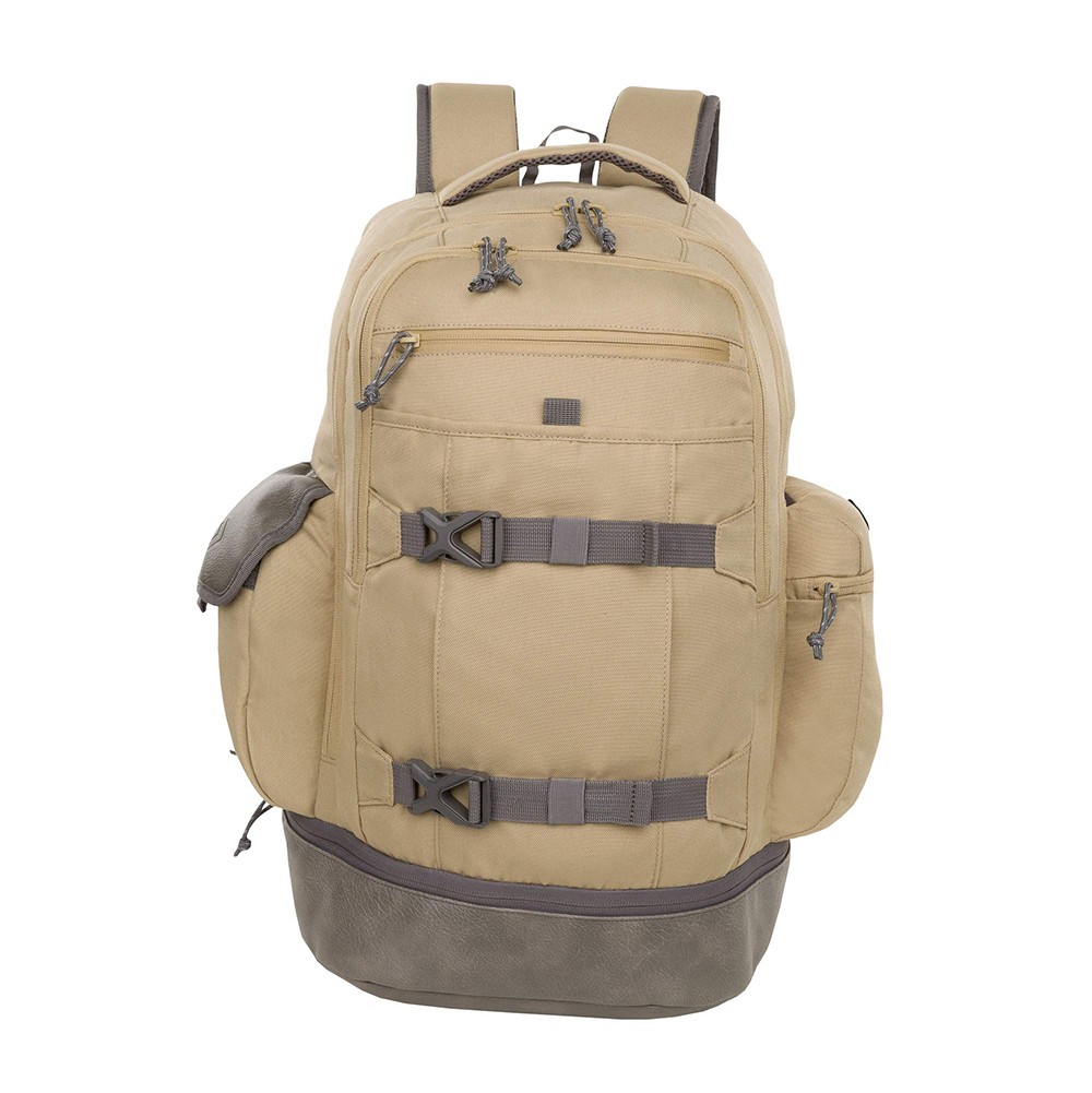 Outdoor Backpack Heavy Duty Canvas Rucksack with Bottom Compartment and Leather Base for Hiking Traveling Men Wholesale B2B