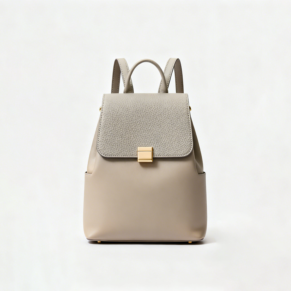 Premium Pebble Leather Flap Diaper Backpack