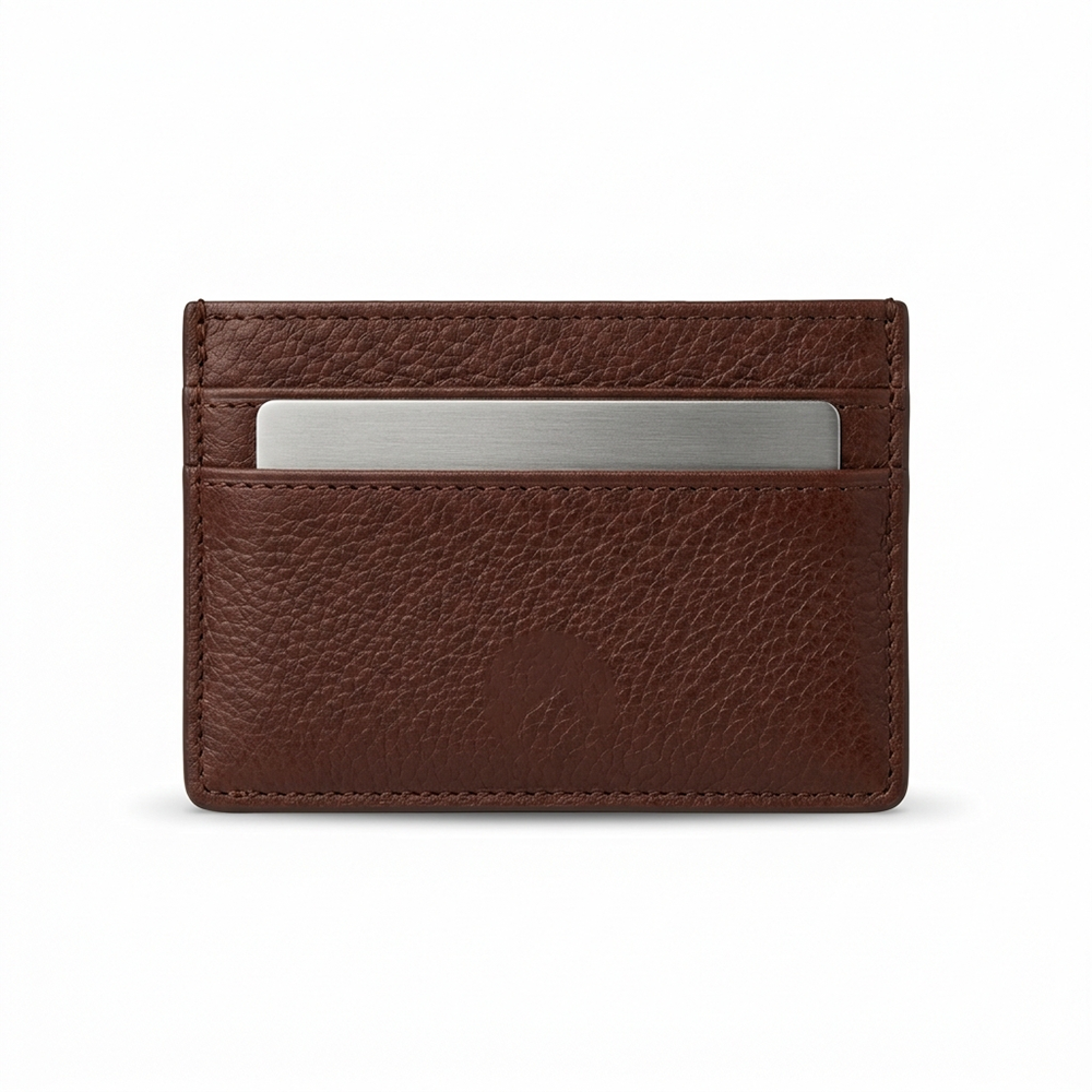 Card Holder Slim Genuine Pebble Leather Minimalist Front Pocket Wallet for Men Business Travel Daily Gifts Wholesale B2B