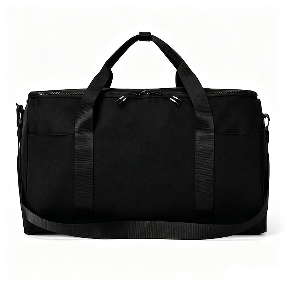 Duffle Travel Bag Heavy Duty Black Oxford Fabric Weekender Overnight Purse with Trolley Sleeve for Men Women Business Trip Flight Corporate Gifts Wholesale B2B