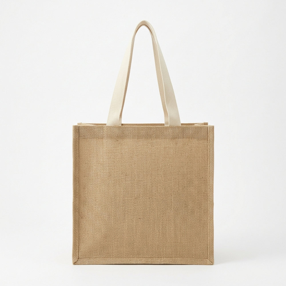 Natural Jute Tote Bag Eco Friendly Shopping Bag with Cotton Handles and Inner Zipper Pocket for Grocery Farmers Market Women Daily Use Wholesale B2B  2. SEO Title