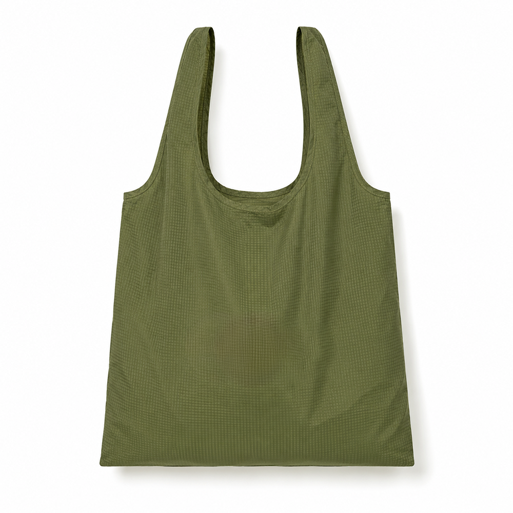 Packable Foldable Bag Ripstop Nylon Vest Style Shopping Tote Lightweight Reusable Grocery Bag with Zipper Pocket for Travel Supermarket Wholesale B2B