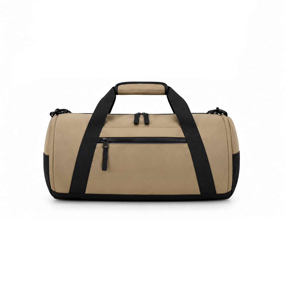 Sports Gym Duffle Bag Two Tone Khaki Waterproof Polyester Workout Holdall with Shoulder Strap for Men Women Fitness Outdoor Wholesale B2B