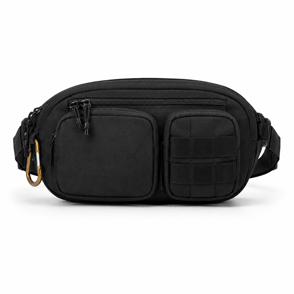 Tactical Waist Bag Heavy-Duty Water-Resistant Nylon Fanny Pack with Molle System & Carabiner for Outdoor Hiking Men B2B Wholesale