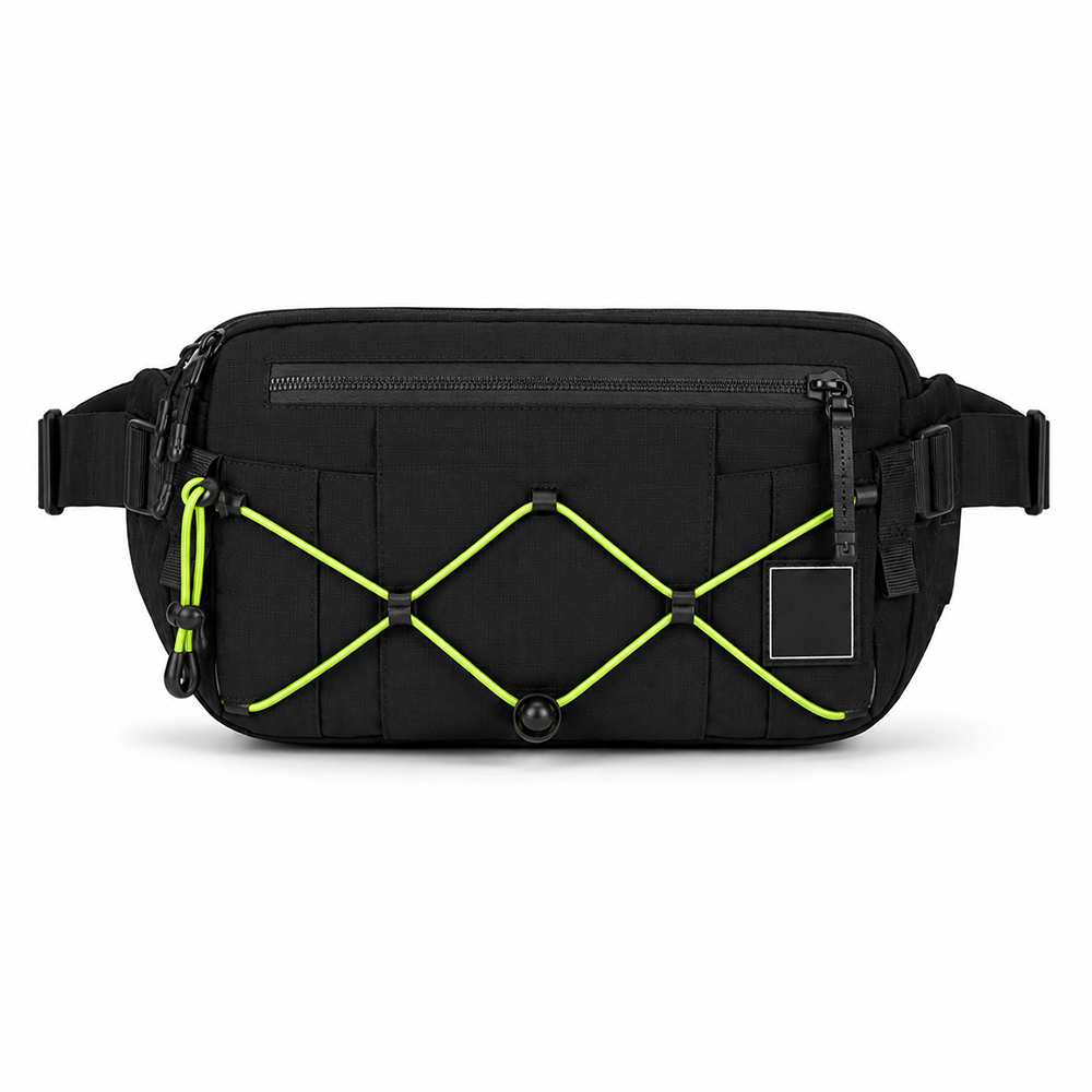 Waist Bag Water-Resistant Ripstop Nylon Fanny Pack with Bungee System & Breathable Mesh Back for Outdoor Sports Men Women Wholesale B2B