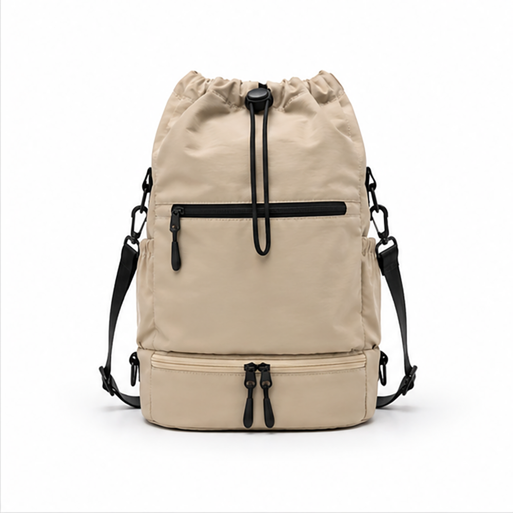 Drawstring Backpack Water-Resistant Nylon Gym Cinch Bag with Shoe Compartment for Sports Travel Women Men Wholesale B2B