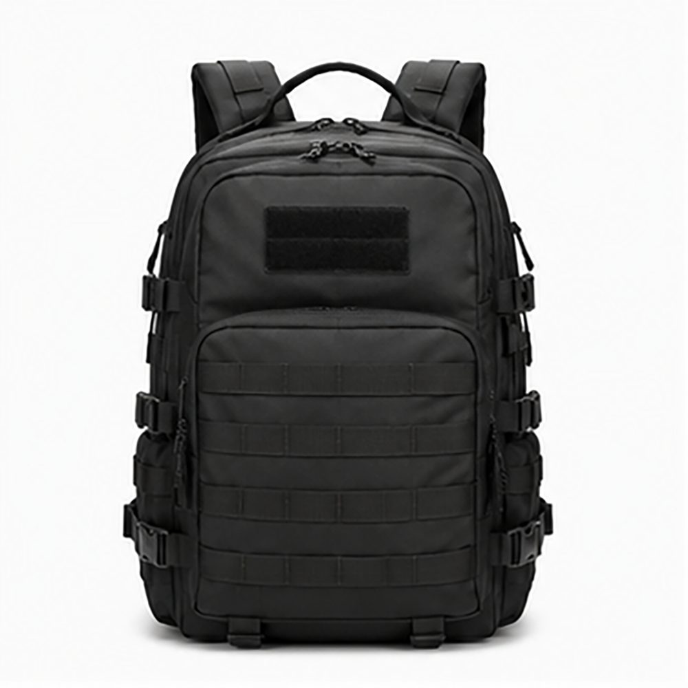 Black Tactical MOLLE Backpack Heavy-Duty Water-Resistant Clamshell Military Assault Pack with Waist Strap for Outdoor Trekkers Wholesale B2B