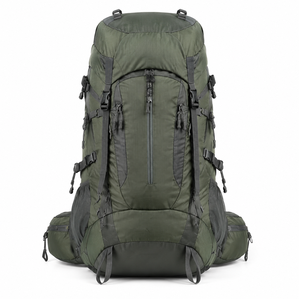 Hiking Backpack Heavy-Duty Ripstop Nylon Trekking Rucksack with Multi-Organizer Pockets for Outdoor Campers Wholesale B2B
