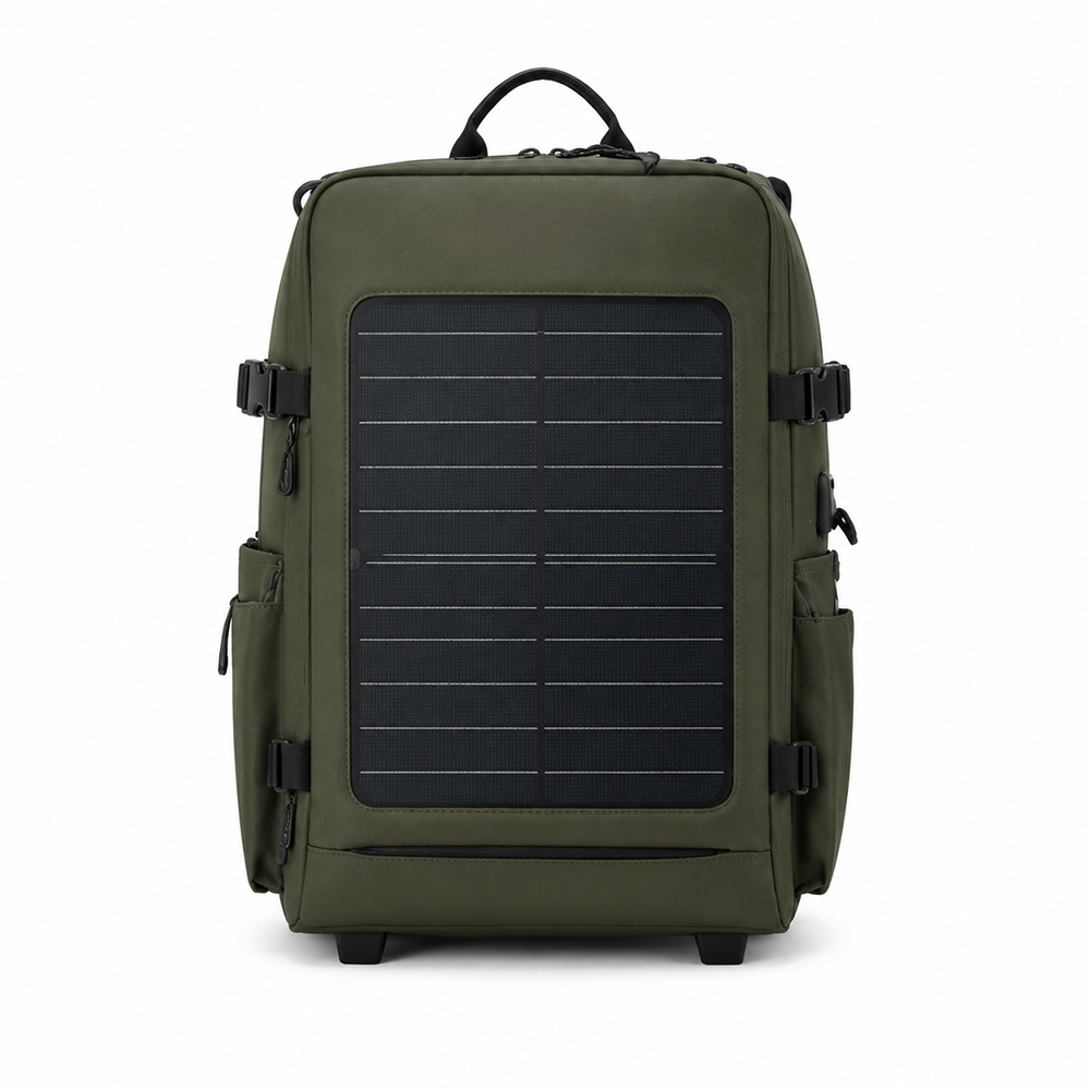 Solar Laptop Backpack Waterproof Oxford Tactical Solar Powered Bag 20L with USB Charging Port for Outdoor Travel Wholesale B2B