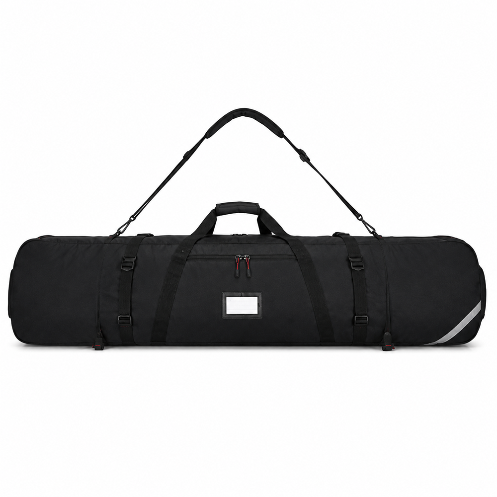 Wheeled Ski Bag Padded Waterproof Oxford Rolling Travel Case with ID Window & Shoulder Strap for Air Travel Wholesale B2B