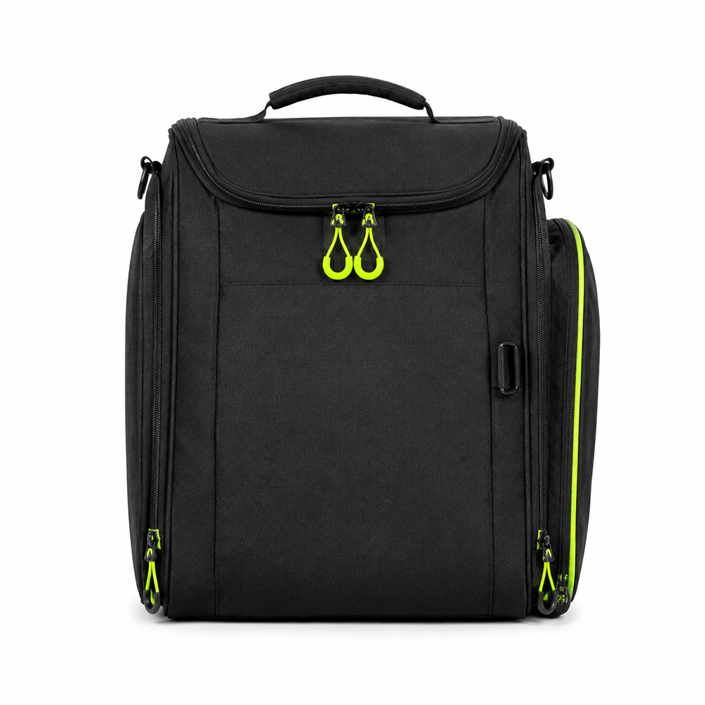 Ski Boot Backpack Waterproof 600D Polyester Bag with Side Boot Compartment & Helmet Storage for Skiers Wholesale B2B
