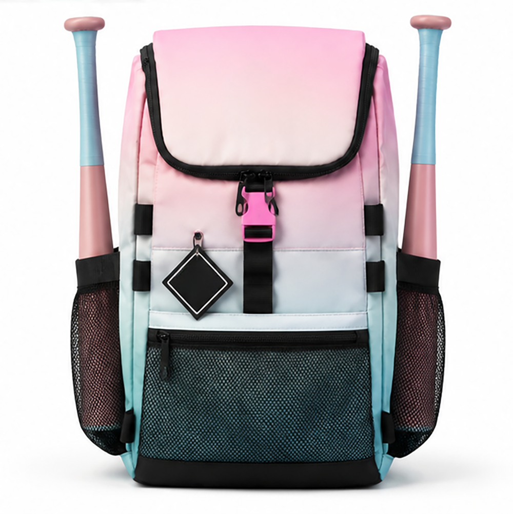 Softball Backpack Gradient Waterproof Polyester Equipment Bag with Bat Holders & Laptop Sleeve for Girls & Women Wholesale B2B