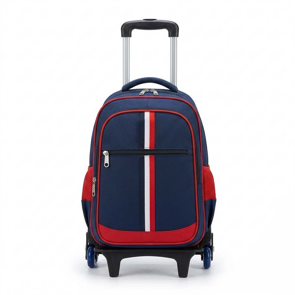 School Trolley Bag 6-Wheel Stair Climbing Waterproof Oxford Rolling Backpack for Teenagers Primary Student B2B Wholesale