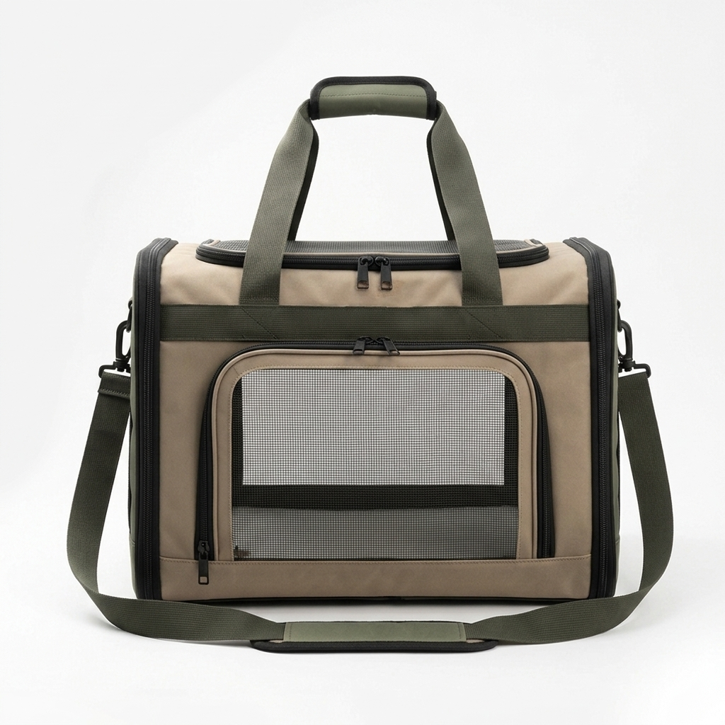 Pet Carrier Bag Two Tone Oxford Breathable Soft Sided Travel Duffel with Padded Strap for Cats Small Dogs B2B Wholesale