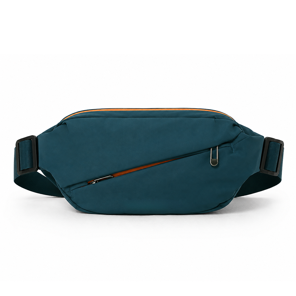 Waist Bag Water Resistant Nylon Urban Outdoor Sling Chest Pack with Contrast Zipper for Travel B2B Wholesale