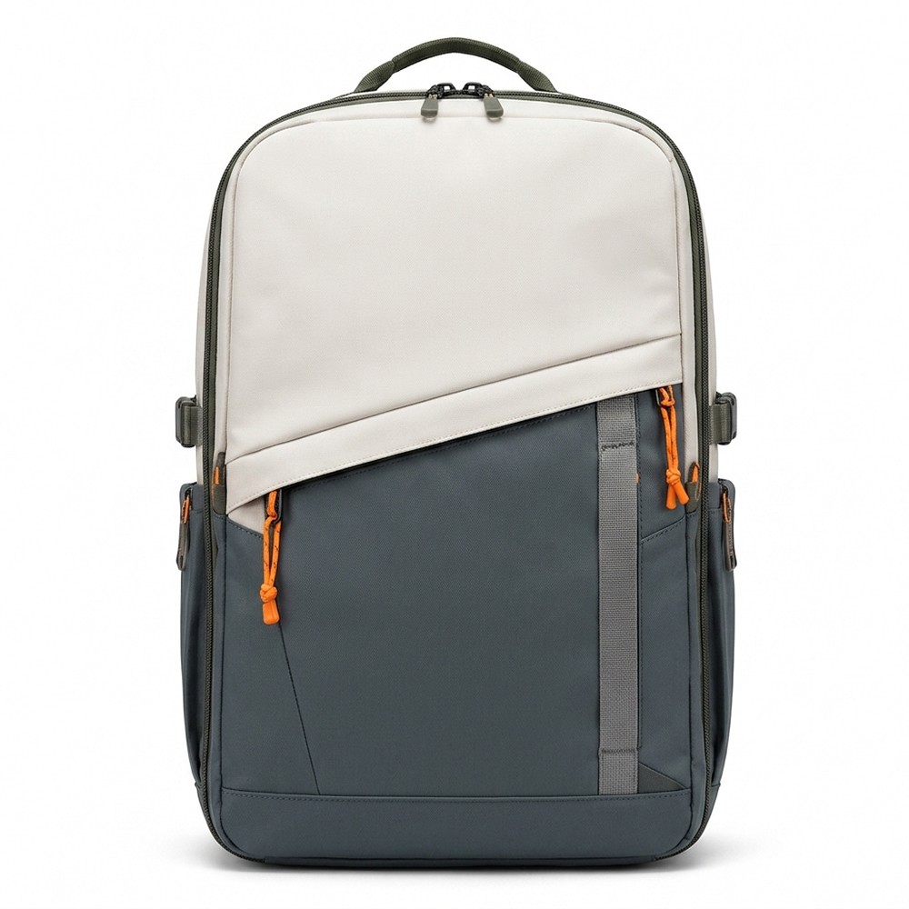 Color Block Laptop Backpack Water Resistant Nylon Travel Commute Bag for University & Office Wholesale