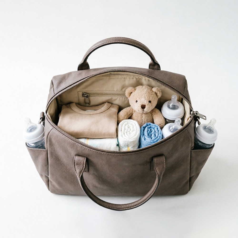 Leather Diaper Backpack PU Waterproof Travel Parents Wholesale