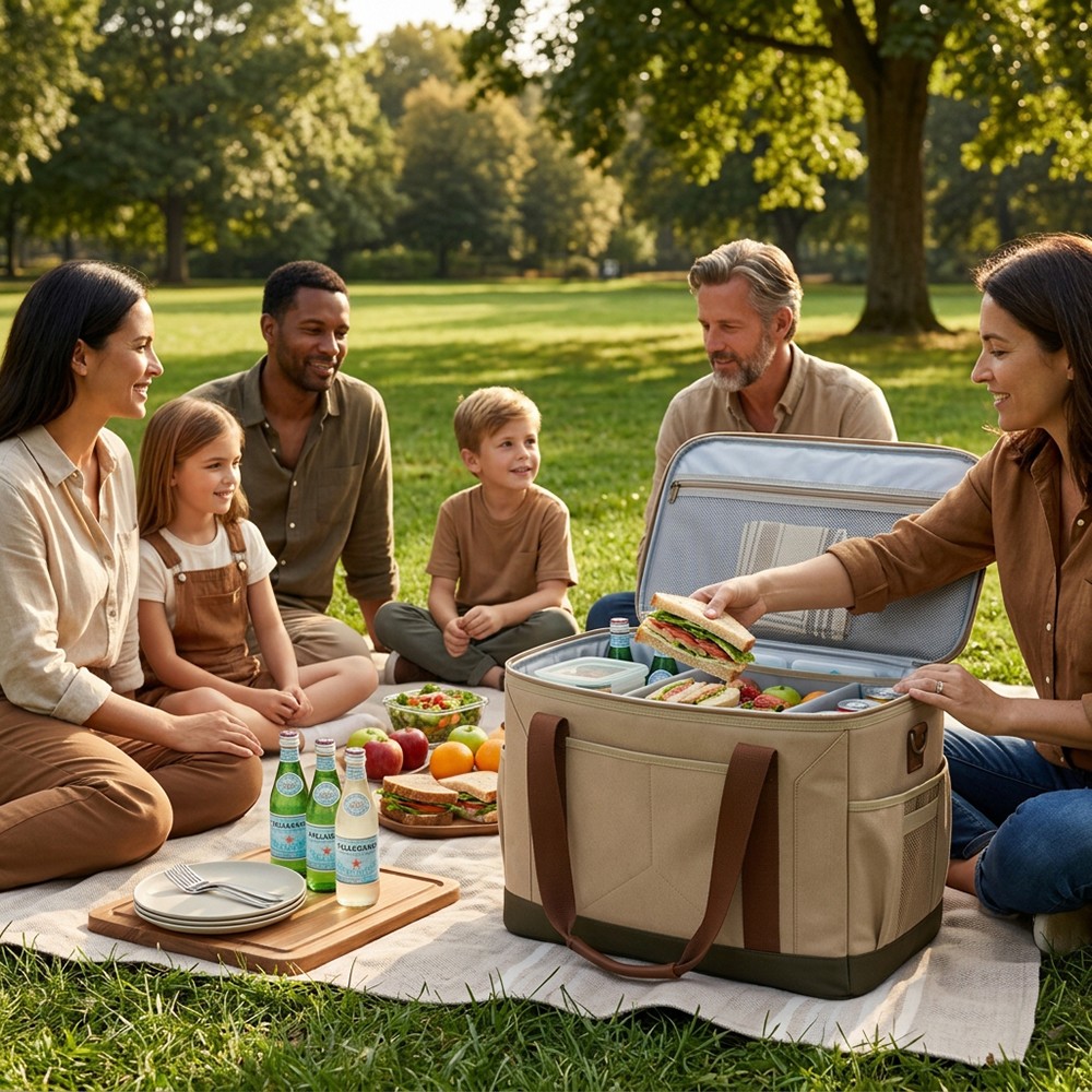 Picnic Bag Insulated Canvas Outdoor Camping Family Wholesale
